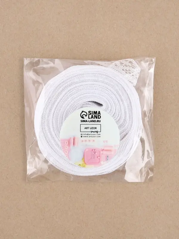 Кружево капроновое, 30 мм &times; 10 &plusmn; 1 м, цвет белый