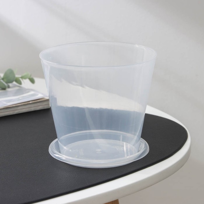 Горшок для орхидей с поддоном Доляна, 800 мл, пластиковый, прозрачный Горшок для орхидей с поддоном Доляна, 800 мл, пластиковый, прозрачный