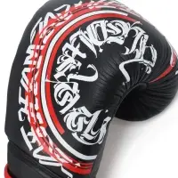 Боксерские перчатки FIGHT EMPIRE, ART, натуральная кожа, чёрные, размер 16 oz