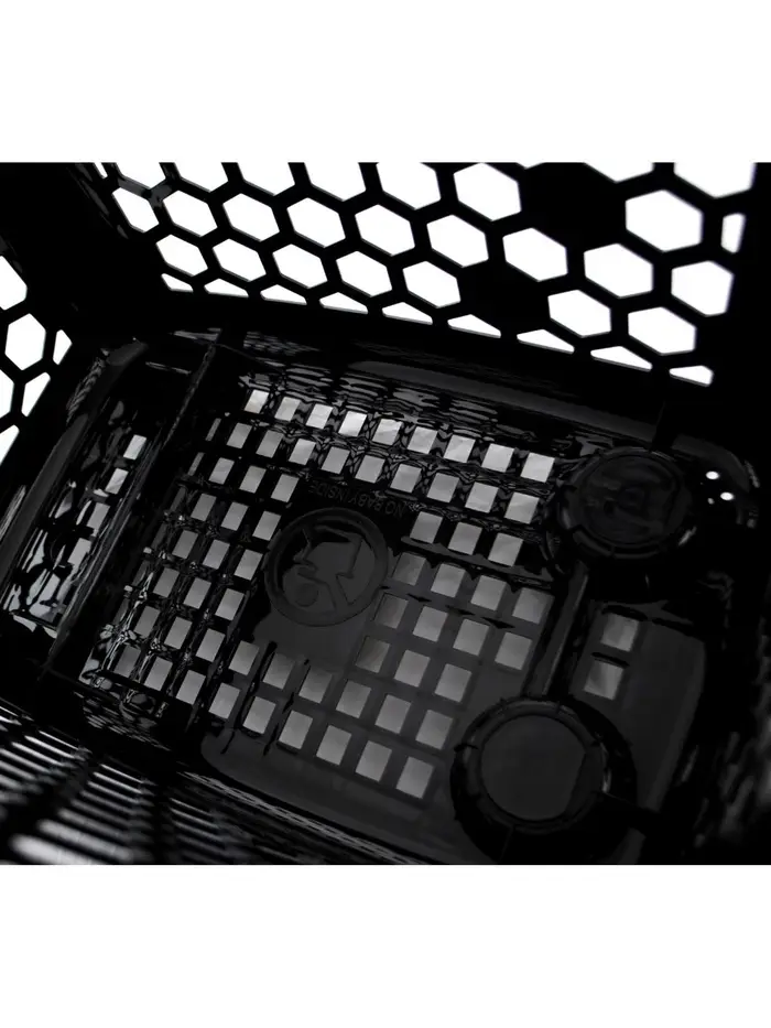 Корзина-тележка пластиковая 80 л, с 1 пластиковой ручкой, чёрная