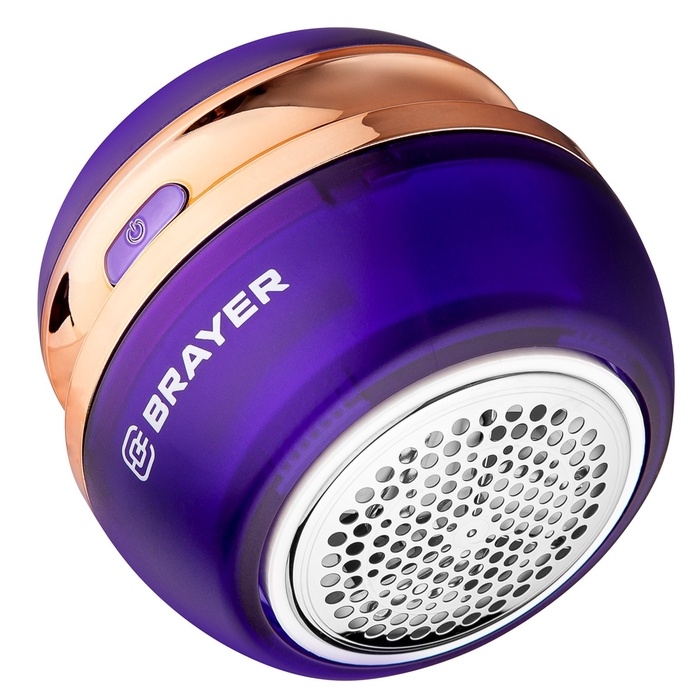 Машинка для удаления катышков BRAYER 5031BR, 3 Вт, TypeC, съёмный резерв для катышков, фиолетовая