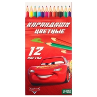 Цветные карандаши, 12 цветов, трехгранные «Тачки»