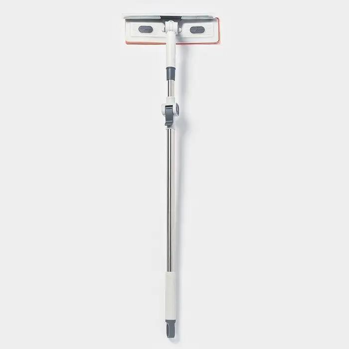 Оконная швабра с креплением на липучке 30&times;8 см, длина 103-145 см, 2 насадки, 45+180 поворот