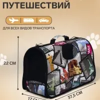 Сумка - переноска для животных &laquo;Путешественник&raquo;, размер S, 37.5&times;17&times;22 см