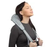 Массажёр для спины и шеи LEM-29, наплечный, ИК подогрев, серый