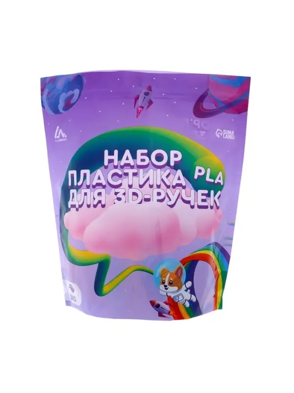 Пластик Luazon PLA-5, для 3D ручки, 5 цветов по 10 метров