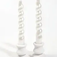 Свеча витая "Жемчужная" 2,3х2,3х18 см (набор 2 шт), 6 ч