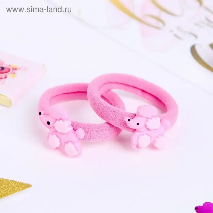 Резинка для волос "Пикси" (набор 2 штуки) розовый