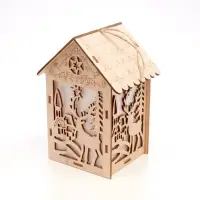 Ёлочная игрушка &laquo;Олень&raquo; 14&times;10 см, подвеска, от батареек AG10&times;3, свечение тёплое белое