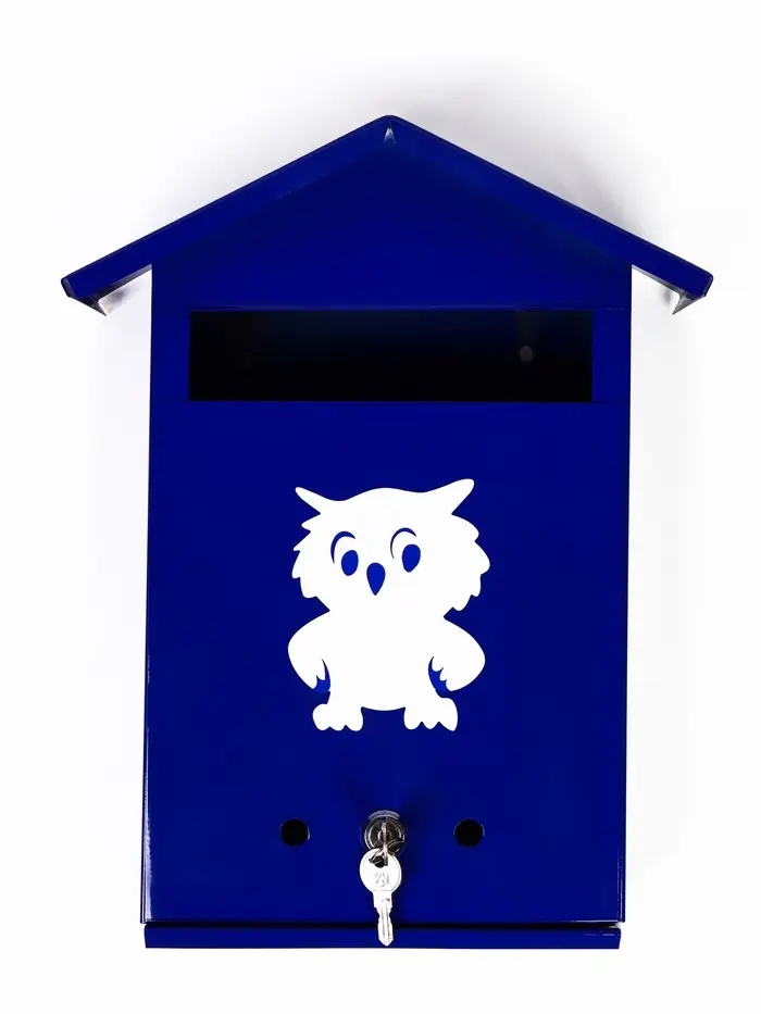 Ящик почтовый с замком, вертикальный "Филин", синий