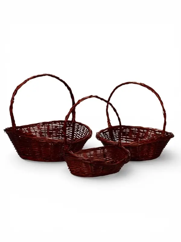 Набор корзин 3 шт ИВА 56х39х18 48х33х15 40х27х13 см ручка h=18/15/13 см