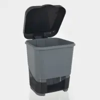 Контейнер для мусора с педалью, 8 л, 24&times;25.5&times;29.5 см, пластик, серый