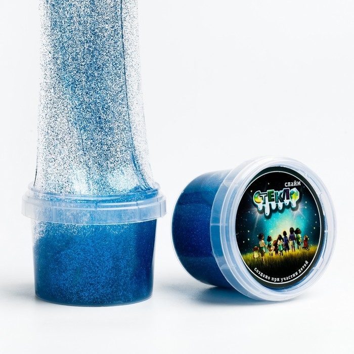 Слайм «Стекло» с ярко-синими блёстками, 90 г Слайм «Стекло» с ярко-синими блёстками, 90 г