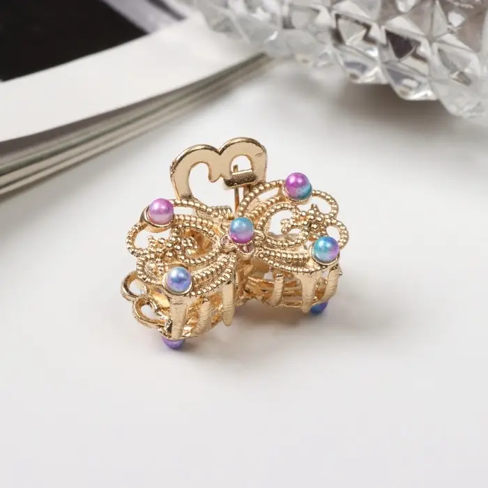 Крабик для волос «Адель», бант, 2.5 см, золото Крабик для волос «Адель», бант, 2.5 см, золото