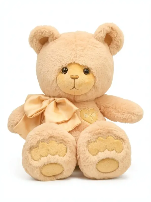 Мягкая игрушка "Медведь Глэм, с бантом", цвет карамельный, 25 см МГлэм/25/54-1
