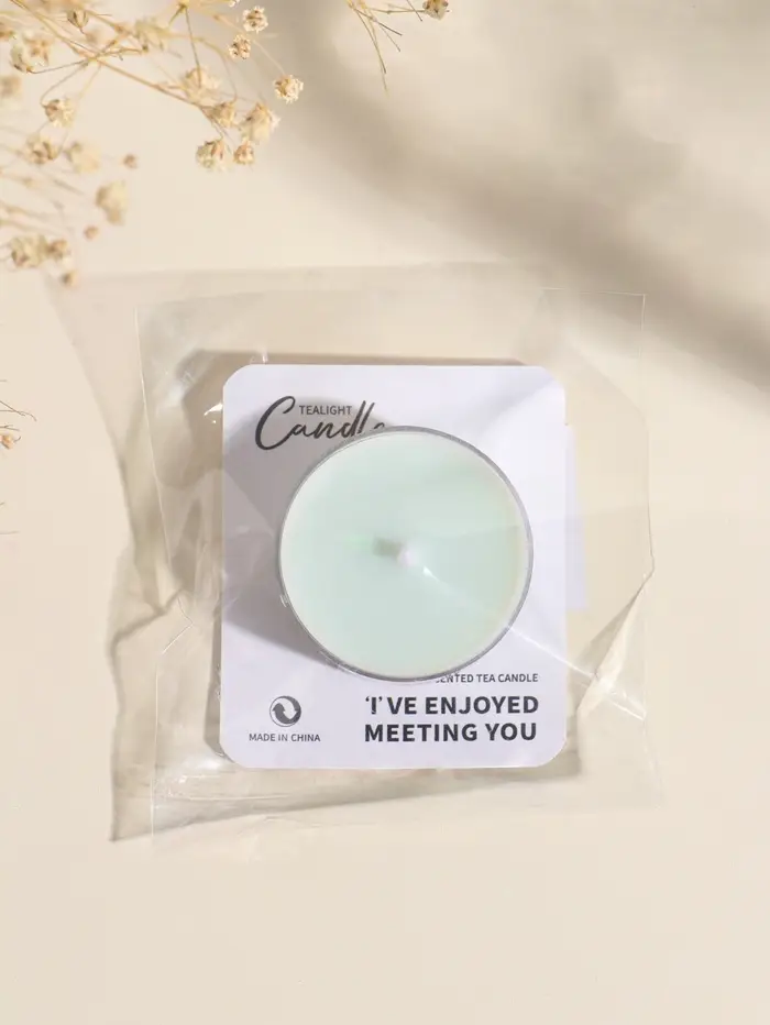 Чайная свеча ароматическая "Круглая" светло-голубая, аромат древесный 3,8х3,8х1,8 см