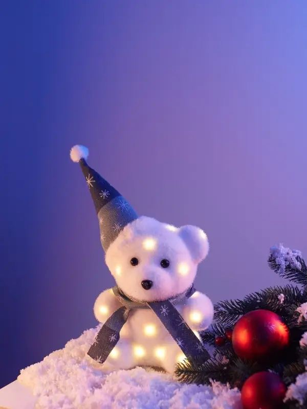 Фигура светодиодная &laquo;Медвежонок&raquo;, 15 LED, 12&times;13&times;26 см, постоянное свечение, от батареек, свечение тёплое белое