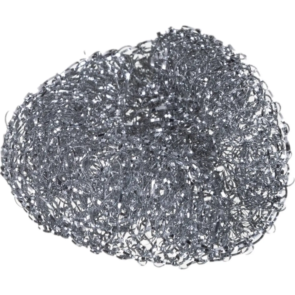 Губка-мочалка металлическая для мытья посуды 80x80x25мм 12г 5шт/уп