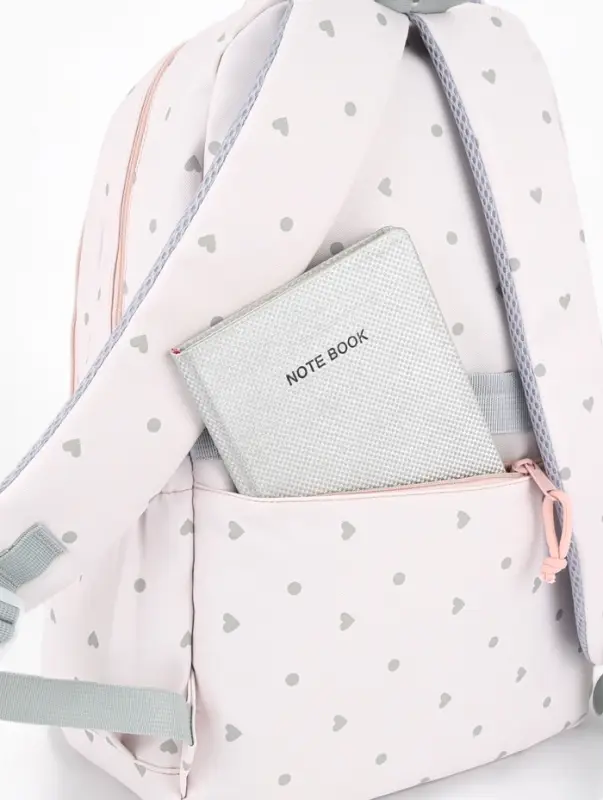 Рюкзак школьный для девочки &laquo;Сердечки&raquo;, 4 кармана, 31&times;13&times;48 см, розовый