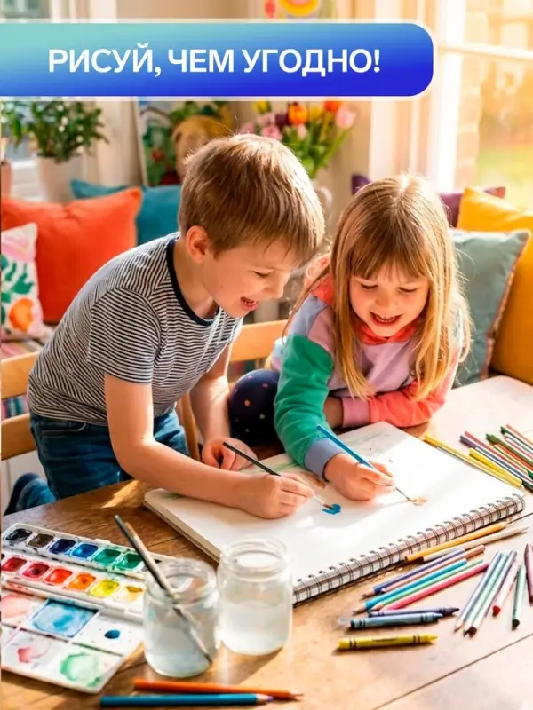 Альбом для рисования Calligrata &laquo;Смайлики&raquo; А4, 40 листов, на скрепке, плотность листов 100 г/м&sup2;, обложка из мелованного картона