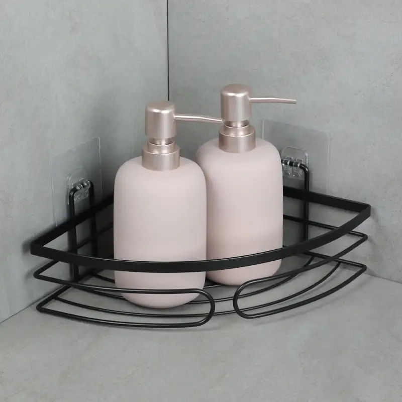 VETTA Полка настенная, угловая, металл, 31x22x6,5 см, черный