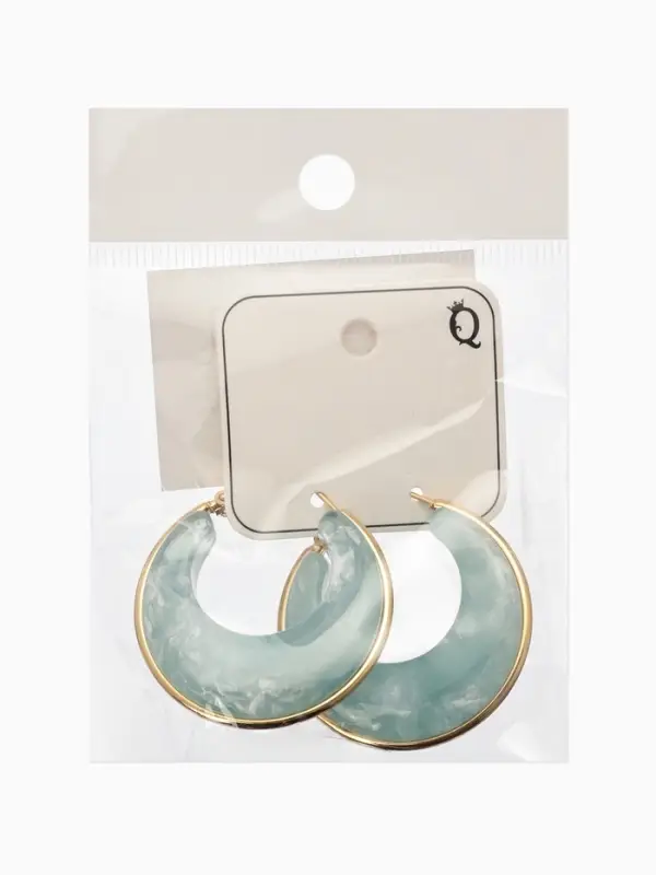 Серьги-кольца акрил &laquo;Тренд&raquo;, голубые в золоте