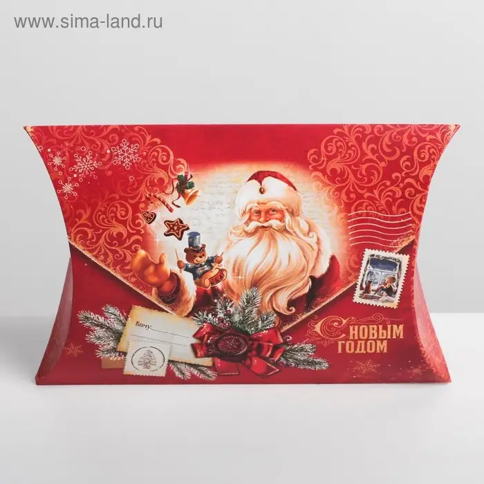 Коробка новогодняя складная фигурная «Почта», 19 х 14 х 4 см, Новый год Коробка новогодняя складная фигурная «Почта», 19 х 14 х 4 см, Новый год