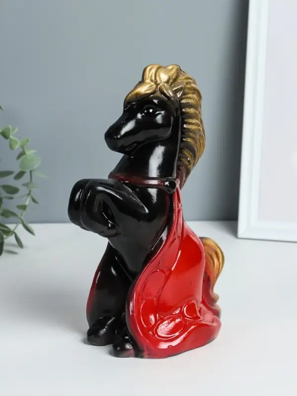 Копилка "Лошадка с попоном" высота 25 см, черный