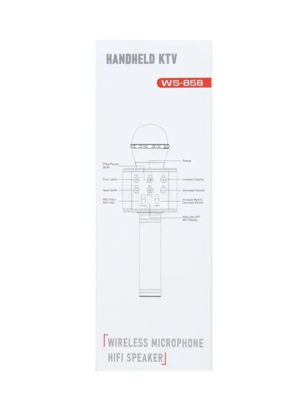 Микрофон для караоке Luazon LZZ-56, WS-858, 1800 мАч, жёлтый