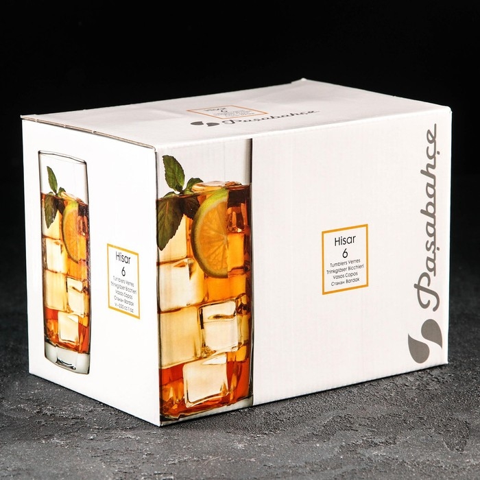 Набор высоких стеклянных стаканов Hisar, 330 мл, 6 шт Набор высоких стеклянных стаканов Hisar, 330 мл, 6 шт