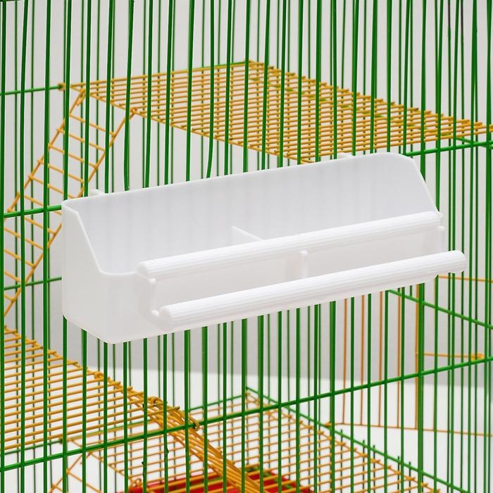 Кормушка для птиц с жердочкой для любых клеток, 21 х 5,8 х 5,6 см Кормушка для птиц с жердочкой для любых клеток, 21 х 5,8 х 5,6 см