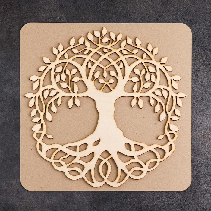 Заготовка-основа для панно  Заготовка-основа для панно "Дерево в круге" в рамке, с подложкой