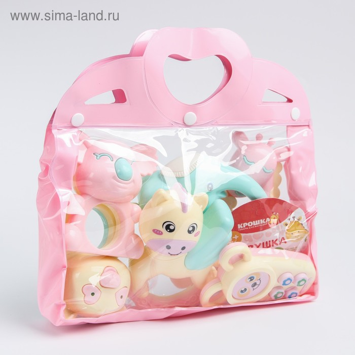 Набор погремушек «Нежность», в сумочке, 6 шт., цвет МИКС, Крошка Я Набор погремушек «Нежность», в сумочке, 6 шт., цвет МИКС, Крошка Я