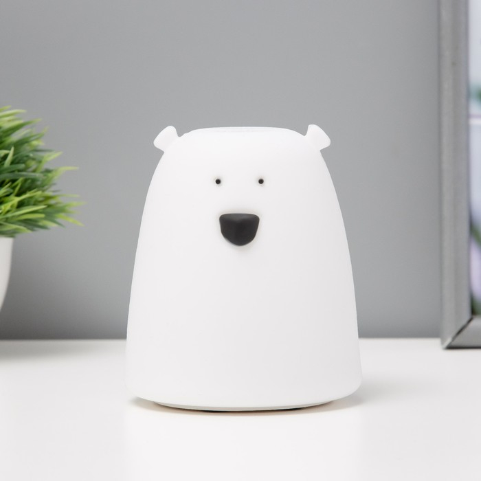 Ночник Ночник "Антистресс мякиш мишка" LED RGB от батареек 3ААА 9х9х10,5 см RISALUX