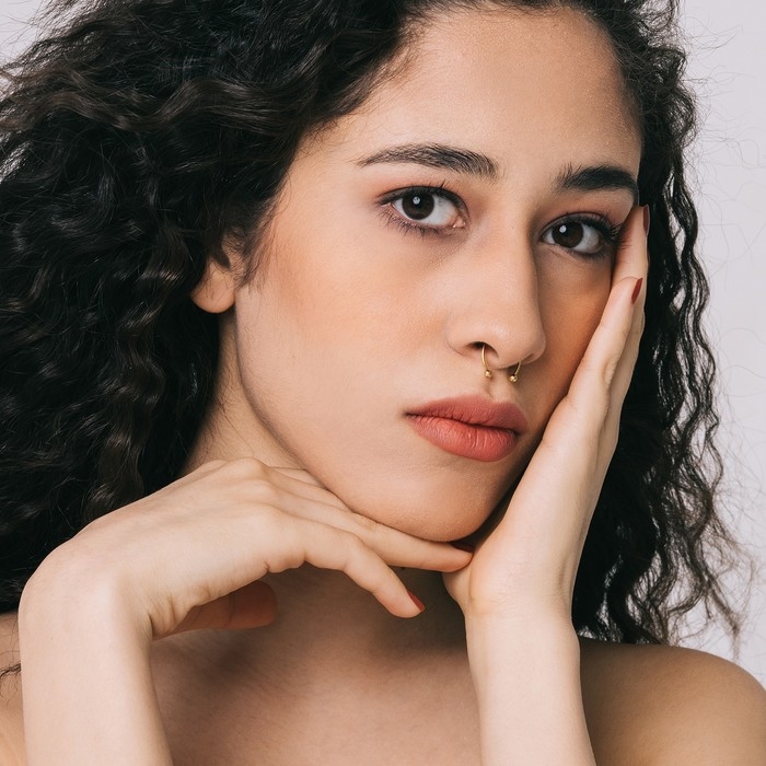 Пирсинг в нос (фейк для септума) со сменными насадками, на магните, L=17 мм, цвет золото Пирсинг в нос (фейк для септума) со сменными насадками, на магните, L=17 мм, цвет золото