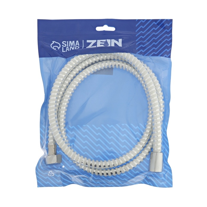 Душевой шланг ZEIN Z02PW, 150 см, с пластиковой конусообразной гайкой, ПВХ, белый Душевой шланг ZEIN Z02PW, 150 см, с пластиковой конусообразной гайкой, ПВХ, белый