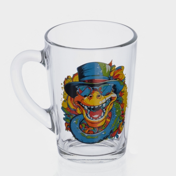 Кружка стеклянная для чая «Символ года 2025», 300 мл