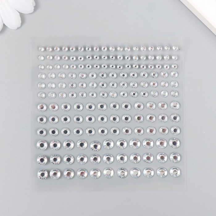 Наклейка пластик стразы Наклейка пластик стразы "Разного диаметра" 10,5х16 см