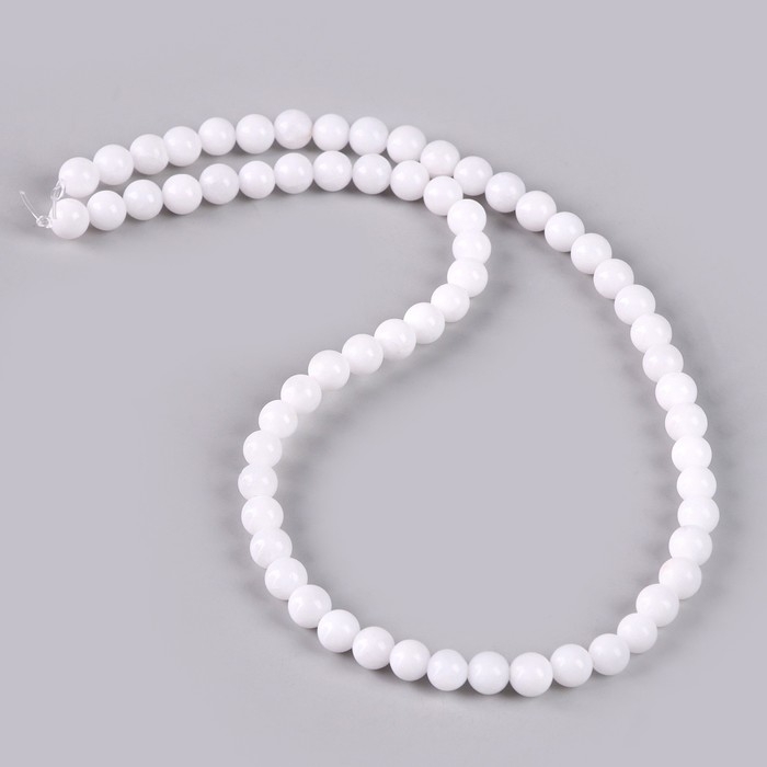 Бусины из натурального камня «Белый агат» набор 58 шт., размер 1 шт. — 6 мм Бусины из натурального камня «Белый агат» набор 58 шт., размер 1 шт. — 6 мм