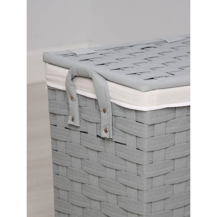 Корзина для белья Доляна «Плетение», с крышкой, 46×34×50 см, цвет серый Корзина для белья Доляна «Плетение», с крышкой, 46×34×50 см, цвет серый