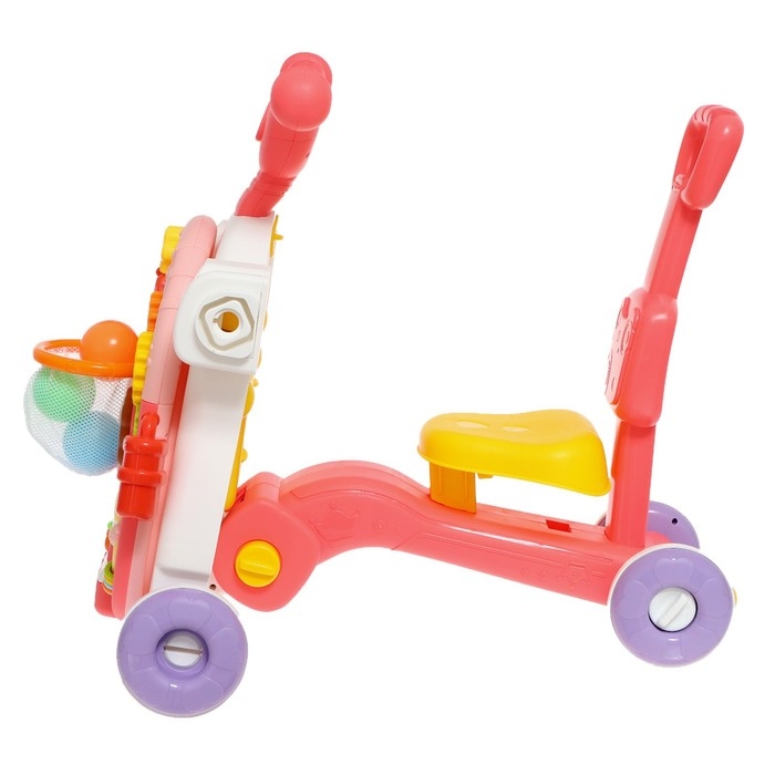 Столик-ходунки 4 в 1, звук, цвет розовый Столик-ходунки 4 в 1, звук, цвет розовый