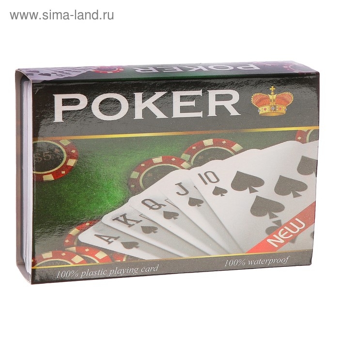 Карты игральные пластиковые 54 шт, 28 мкм, карта 6.5 х 9 см, черные