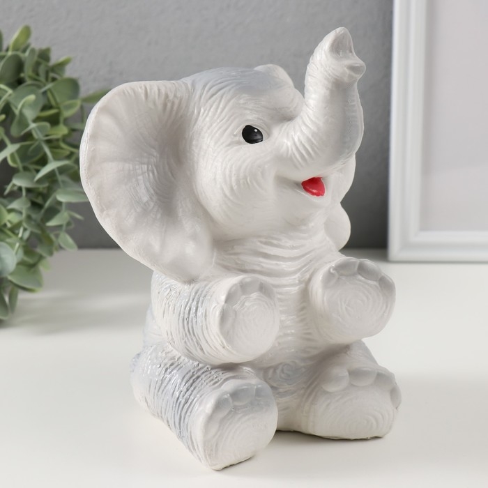 Копилка Копилка "Слоненок" серый высота 19 см, ширина 15 см, длина 13 см