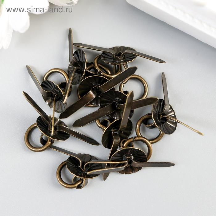 Ручка для шкатулки металл Ручка для шкатулки металл "Молоточек" бронза набор 10 шт С183 1,2х1,2 см