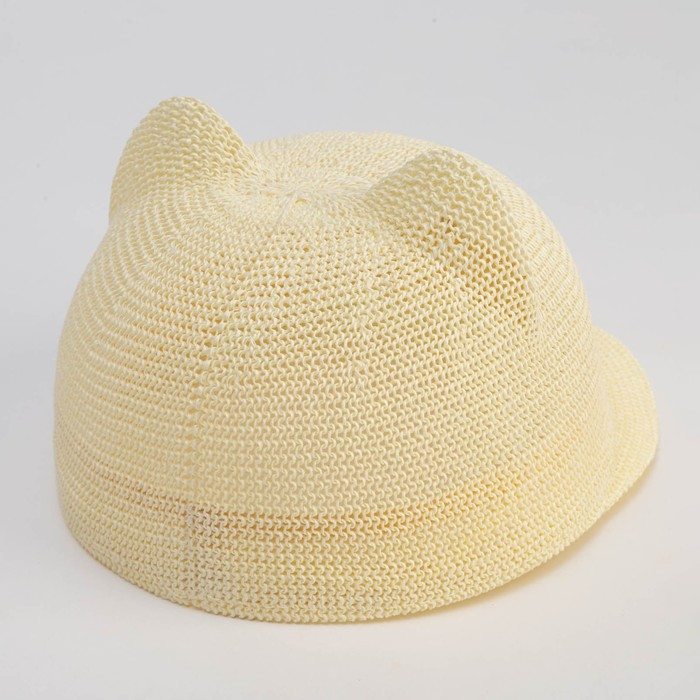 Кепка плетёная для девочки MINAKU цвет молочный, р-р 50-52 Кепка плетёная для девочки MINAKU цвет молочный, р-р 50-52