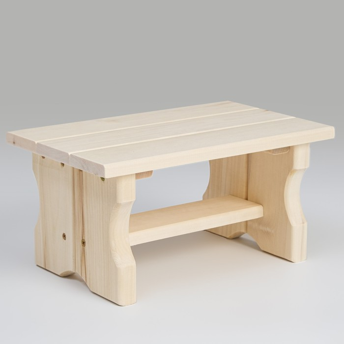 Лавочка низкая, 35×21×17см, из липы  Лавочка низкая, 35×21×17см, из липы "Первый сорт", "Добропаровъ"