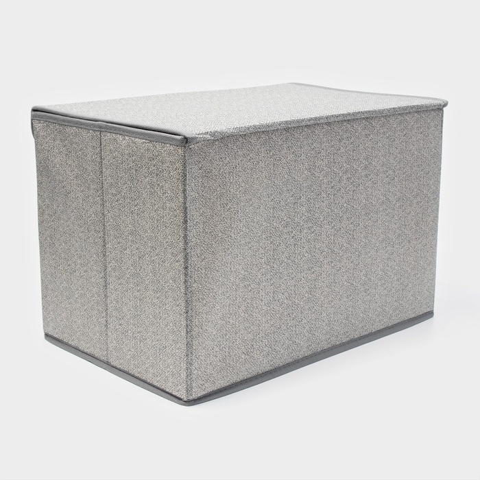 Короб стеллажный для хранения с крышкой «Ронда», 38×24×24 см, цвет серый Короб стеллажный для хранения с крышкой «Ронда», 38×24×24 см, цвет серый