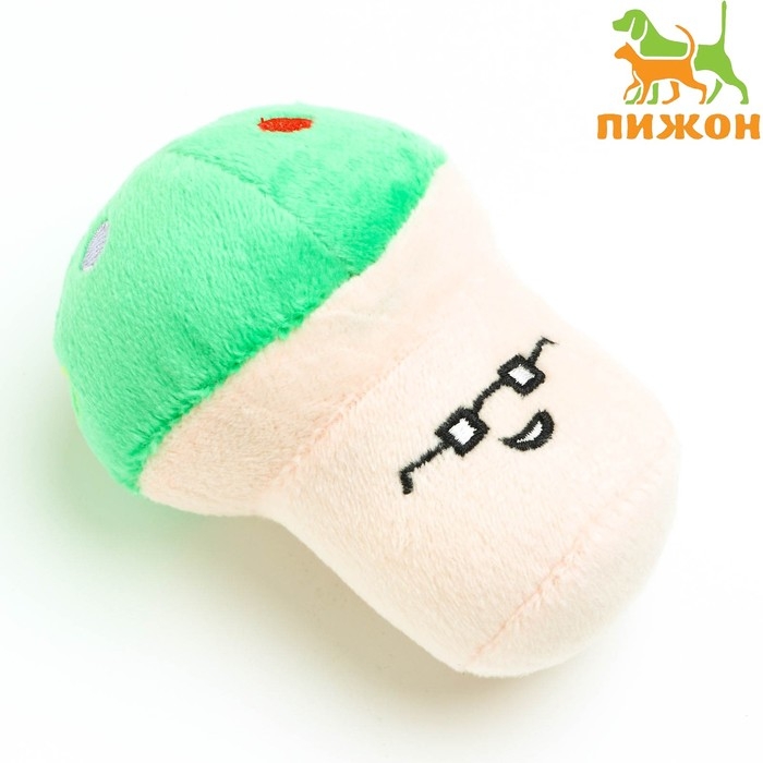 Игрушка для собак Игрушка для собак "Гриб", 10 см, белая/зелёная
