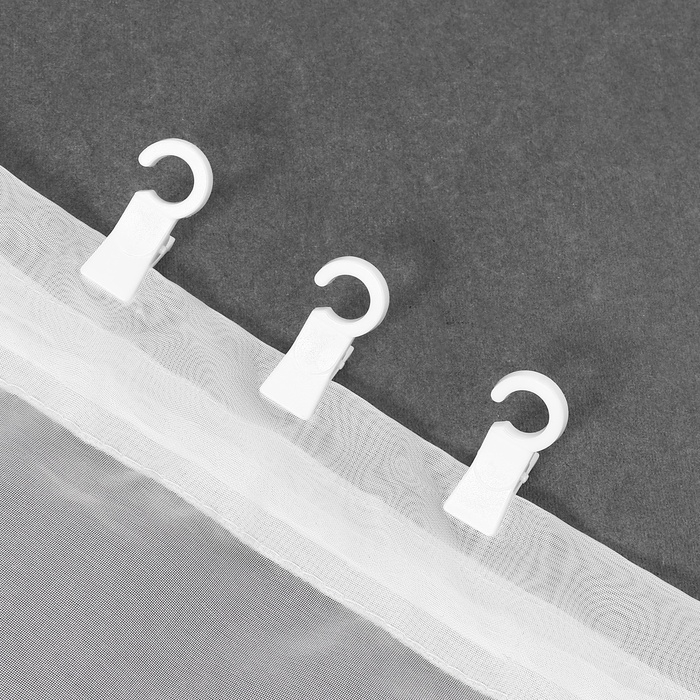 Зажим для штор, 35 × 20 × 15 мм, 10 шт, цвет белый Зажим для штор, 35 × 20 × 15 мм, 10 шт, цвет белый