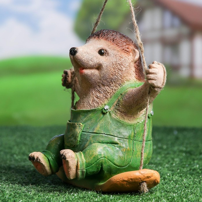 Садовая фигура Садовая фигура "Ежик на качелях" 18 см